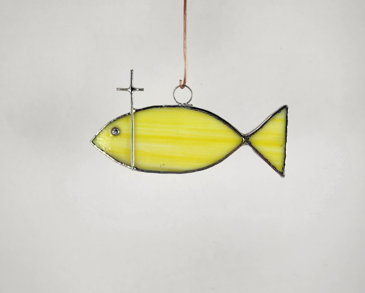 Hanging Jesus Fish Stained Glass