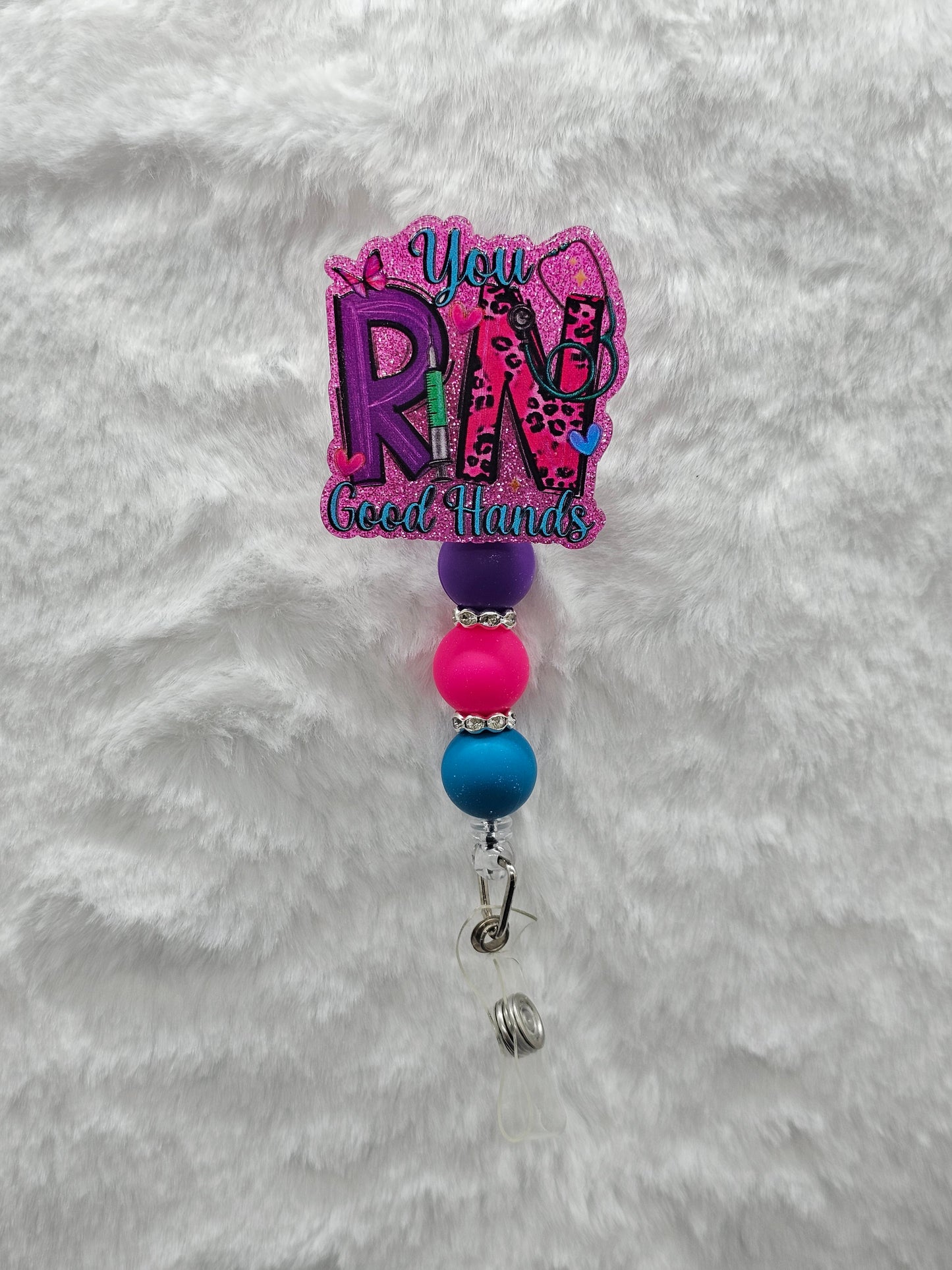 You RN Good Hands Badge Reel