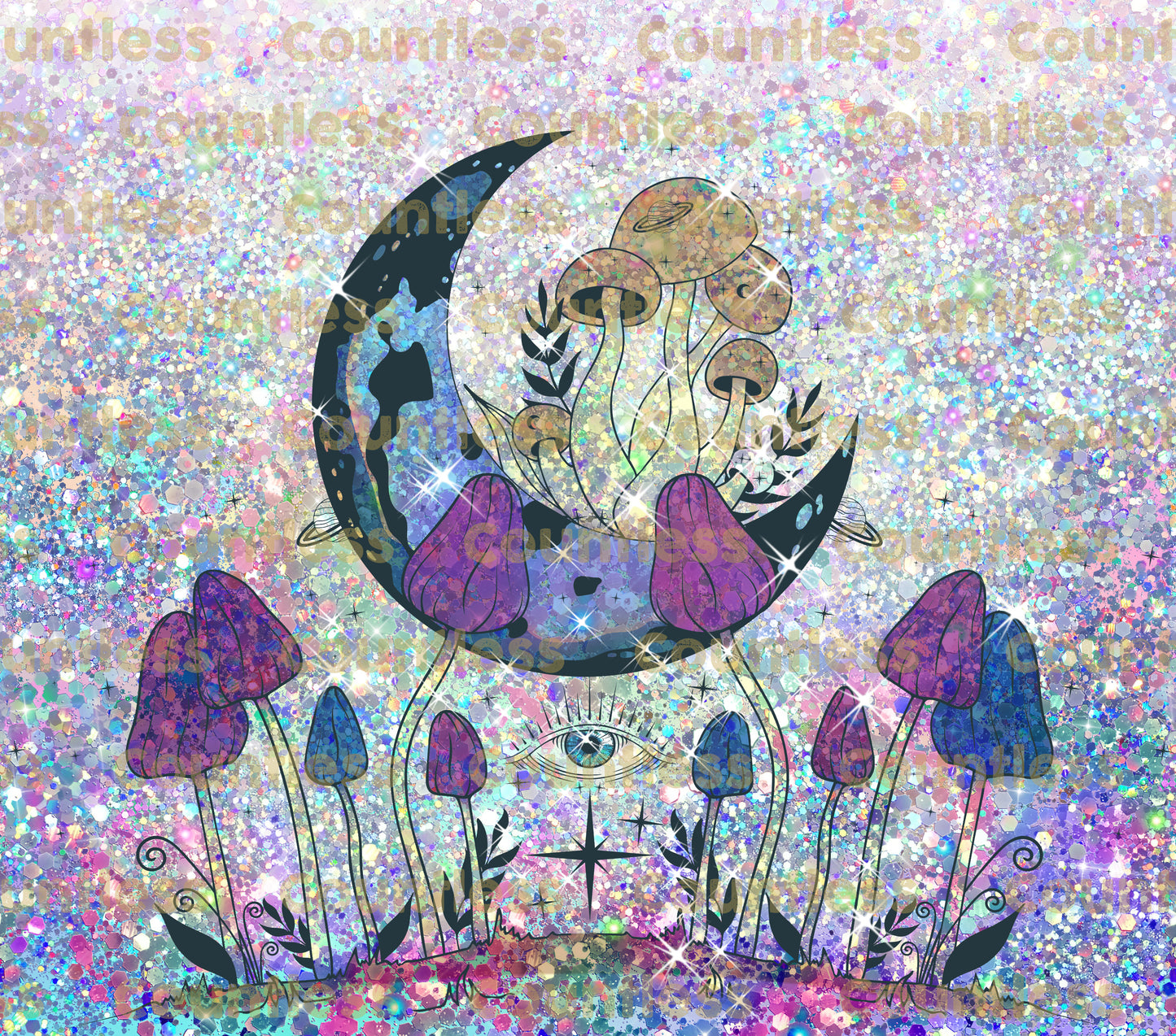 Glitter Mystical Mushroom Tumbler