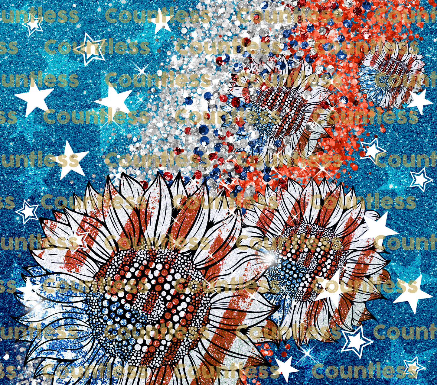 Patriotic Sunflowers Tumbler